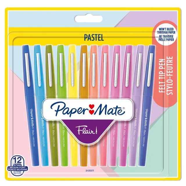 paper-mate-flair-filzstifte-mittlere-spitze-0-7-mm-pastell-12-st-ck image 1