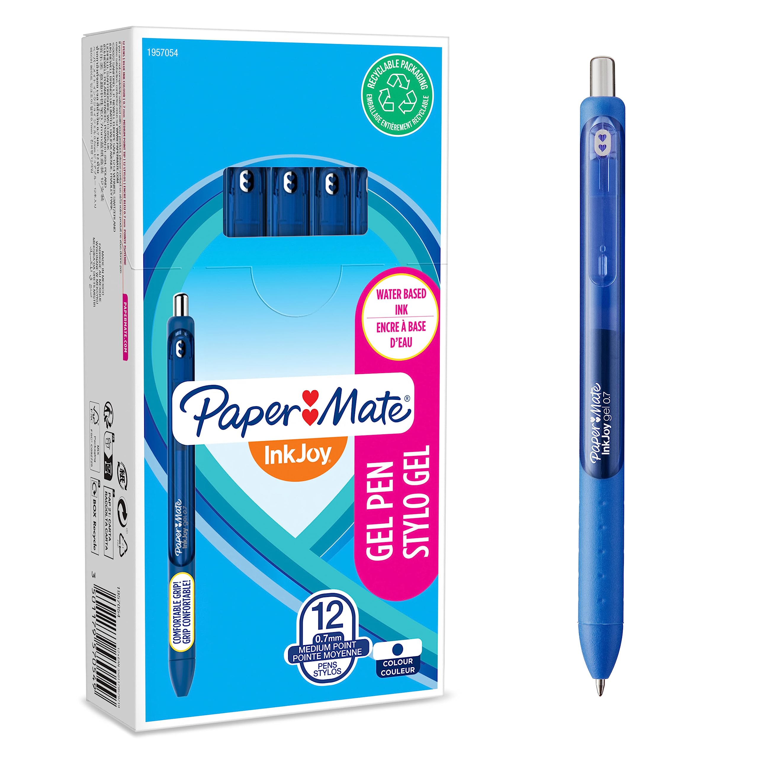 paper-mate-inkjoy-gelstifte-0-7mm-dunkelblau-12-st-ck image 1
