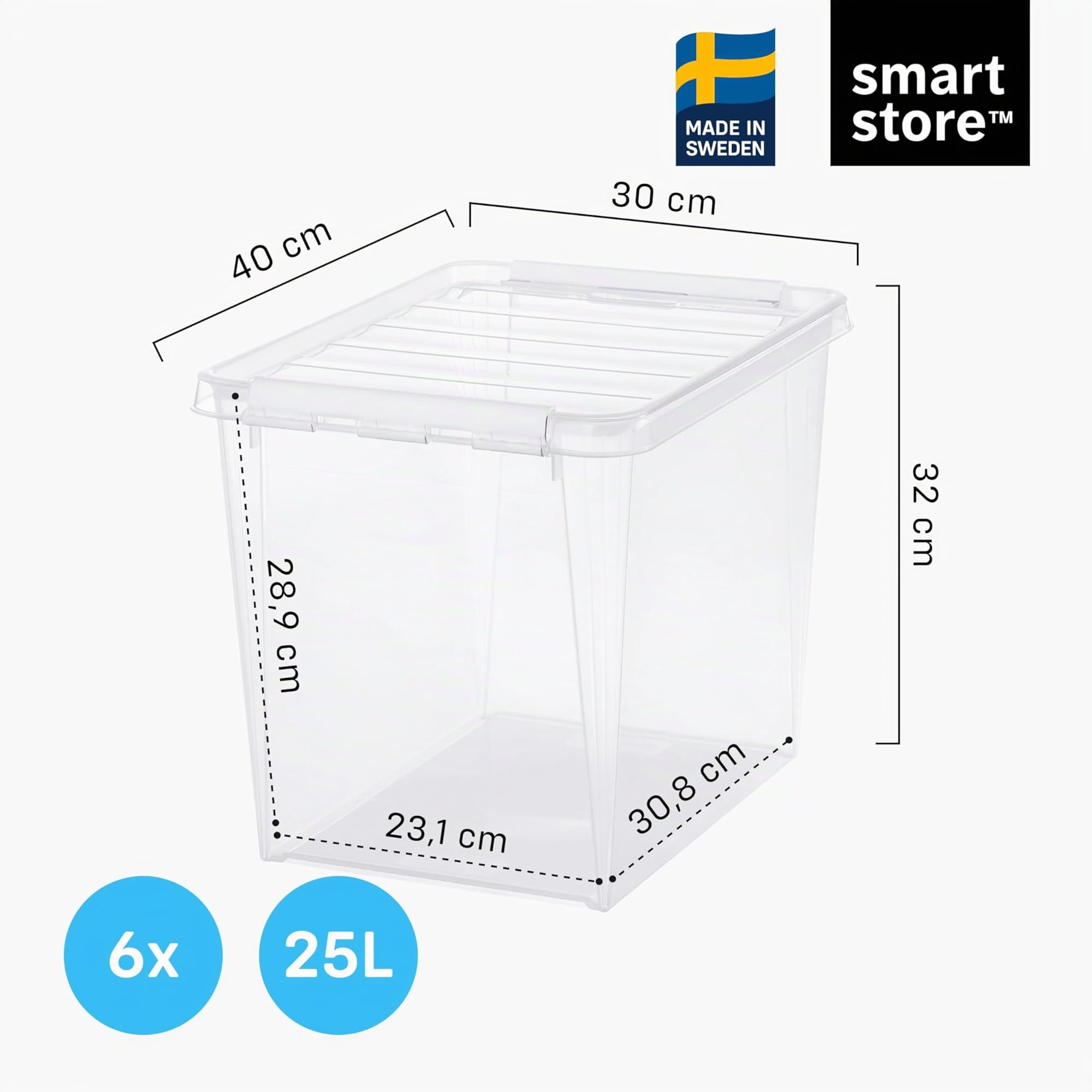 smartstore-classic-25l-aufbewahrungsbox-mit-deckel-40x30x32cm-6er-set image 2