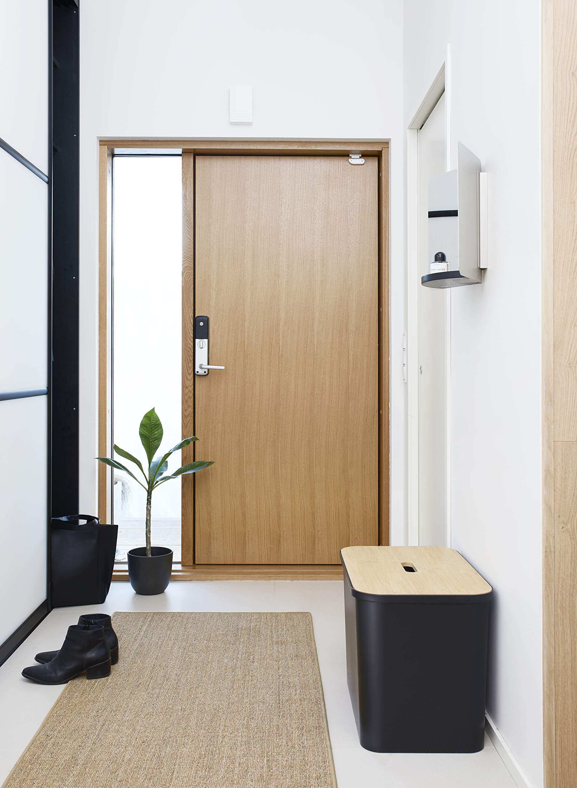 smartstore-collect-76l-recycling-m-lleimer-schwarz-mit-bambusdeckel image 4