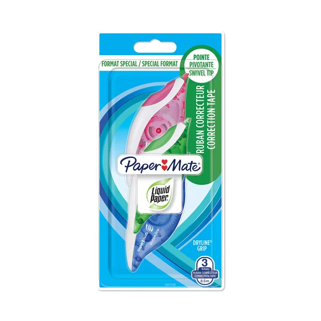 paper-mate-liquid-paper-dryline-grip-korrekturband-gemischte-farben-3-st-ck image 1