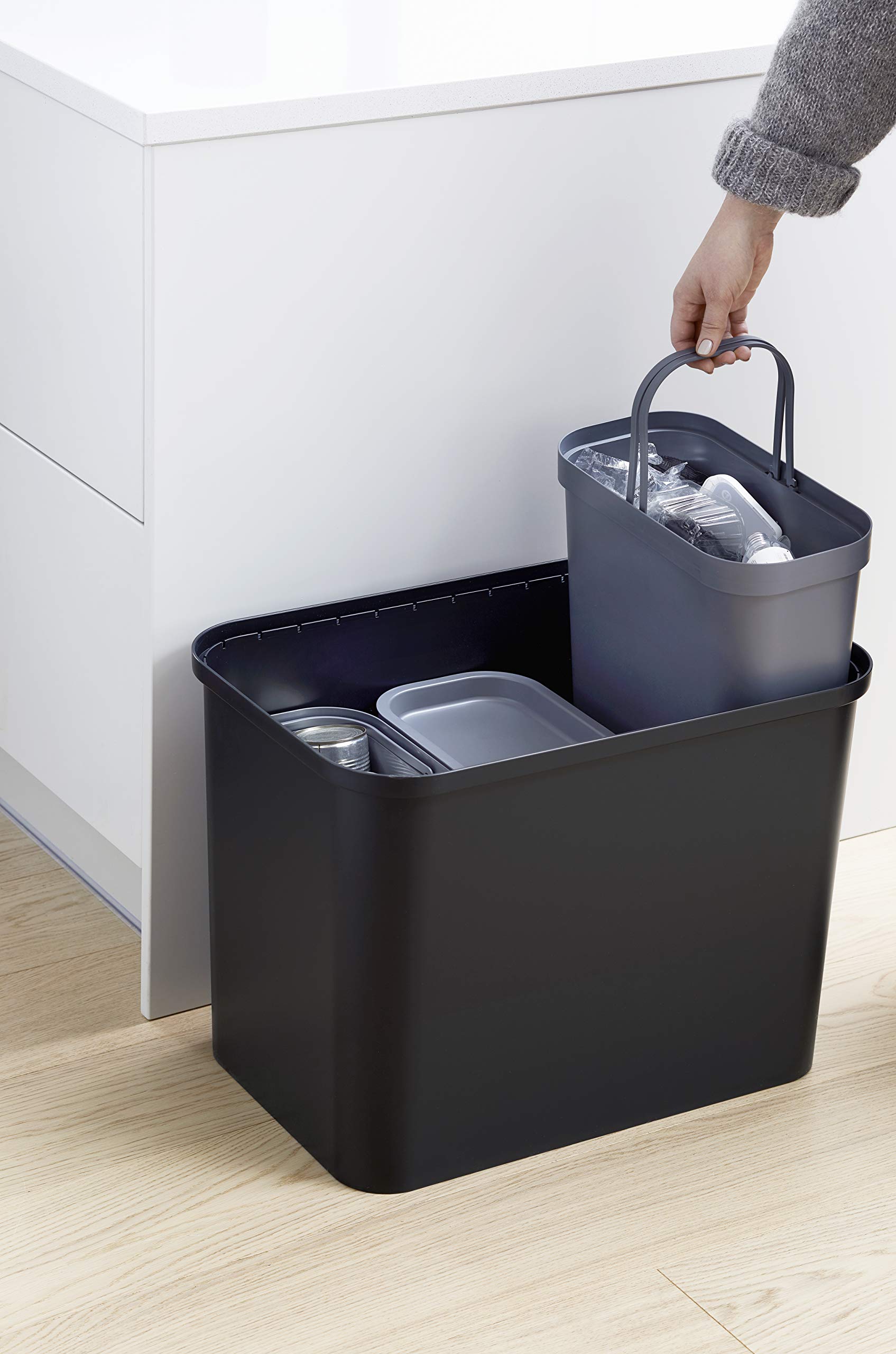 smartstore-collect-76l-recycling-m-lleimer-schwarz-mit-bambusdeckel image 3