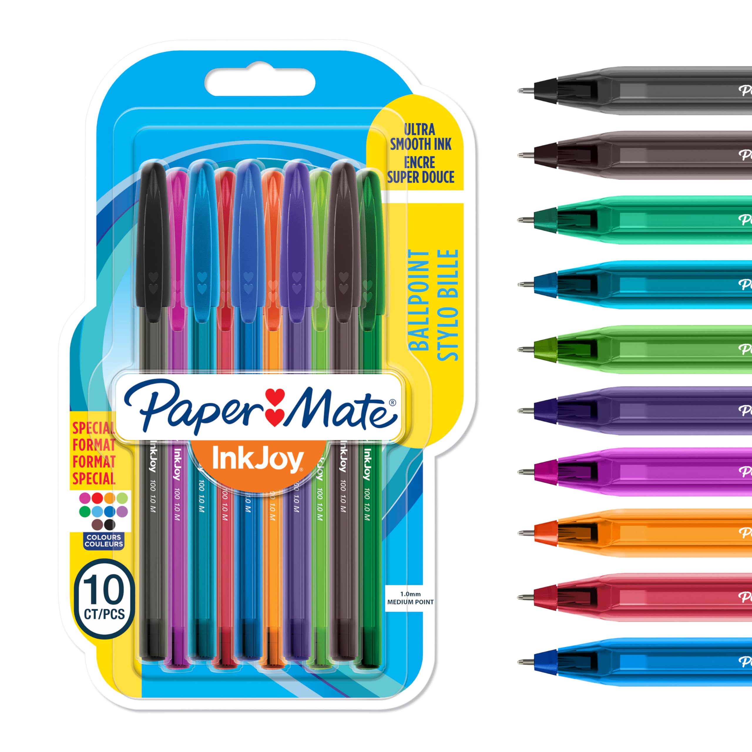 paper-mate-inkjoy-100-kugelschreiber-1-0-mm-10-st-ck-gemischte-sonderfarben image 1