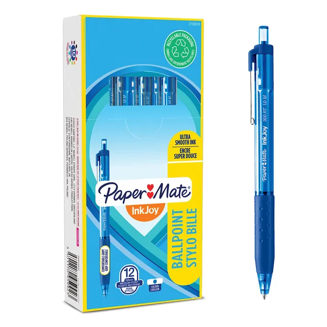 paper-mate-inkjoy-300rt-druckkugelschreiber-blau-1-0-mm-12-st-ck image 1