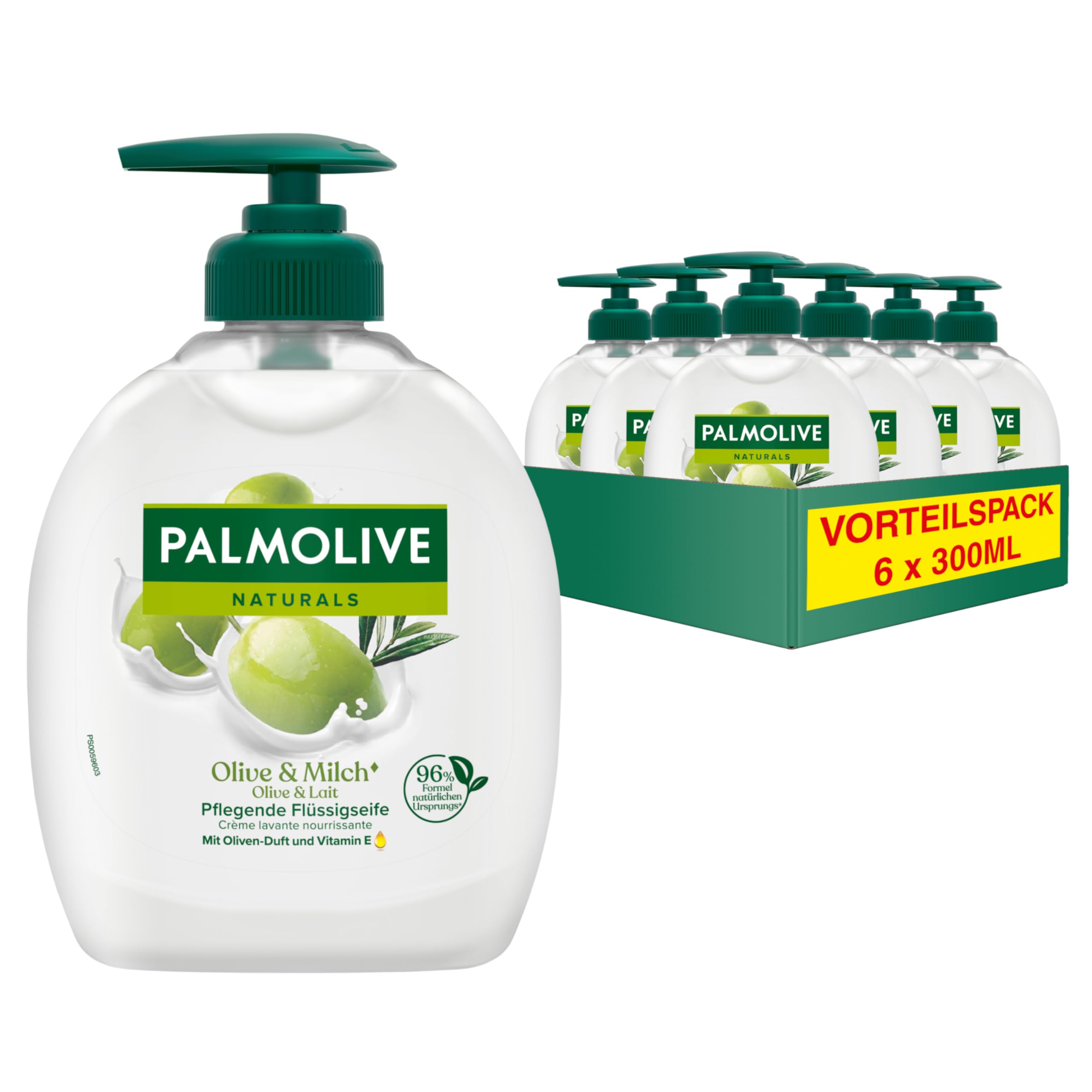 palmolive-naturals-fl-ssigseife-olive-milch-6x-300-ml image 1