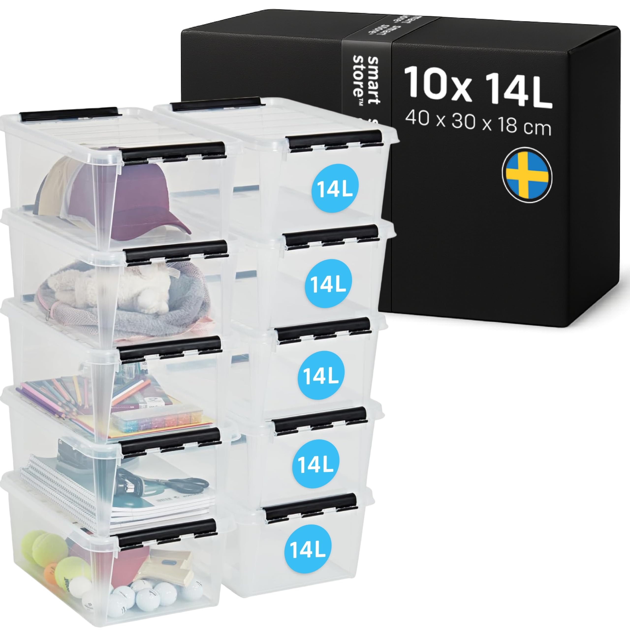 smartstore-classic-14l-aufbewahrungsbox-mit-deckel-10er-set-40x30x18cm image 1