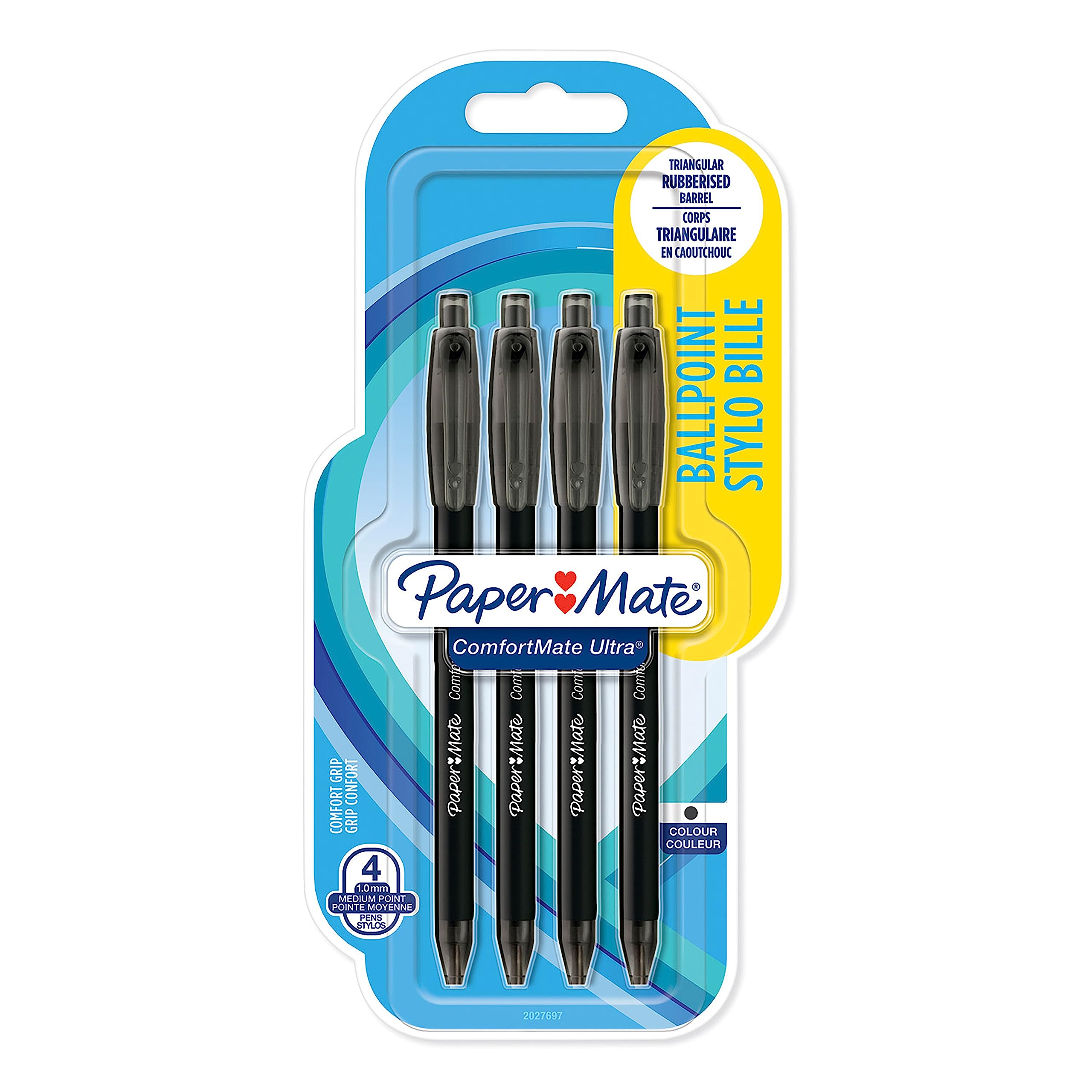 papermate-comfortmate-ultra-druckkugelschreiber-1-0-mm-schwarz-4-st-ck image 1