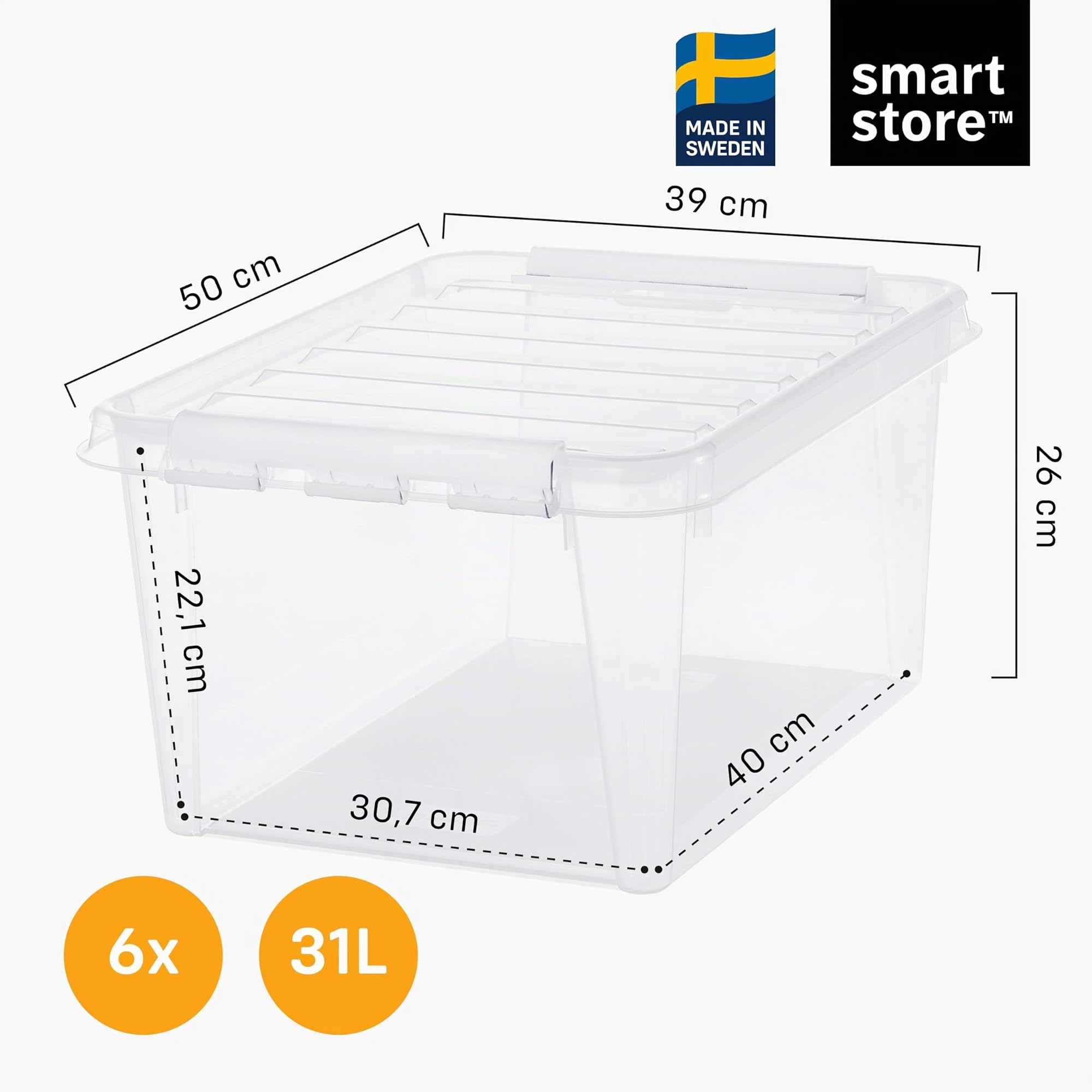 smartstore-classic-31l-aufbewahrungsbox-mit-deckel-6er-set-transparent-50-x-39-x image 2