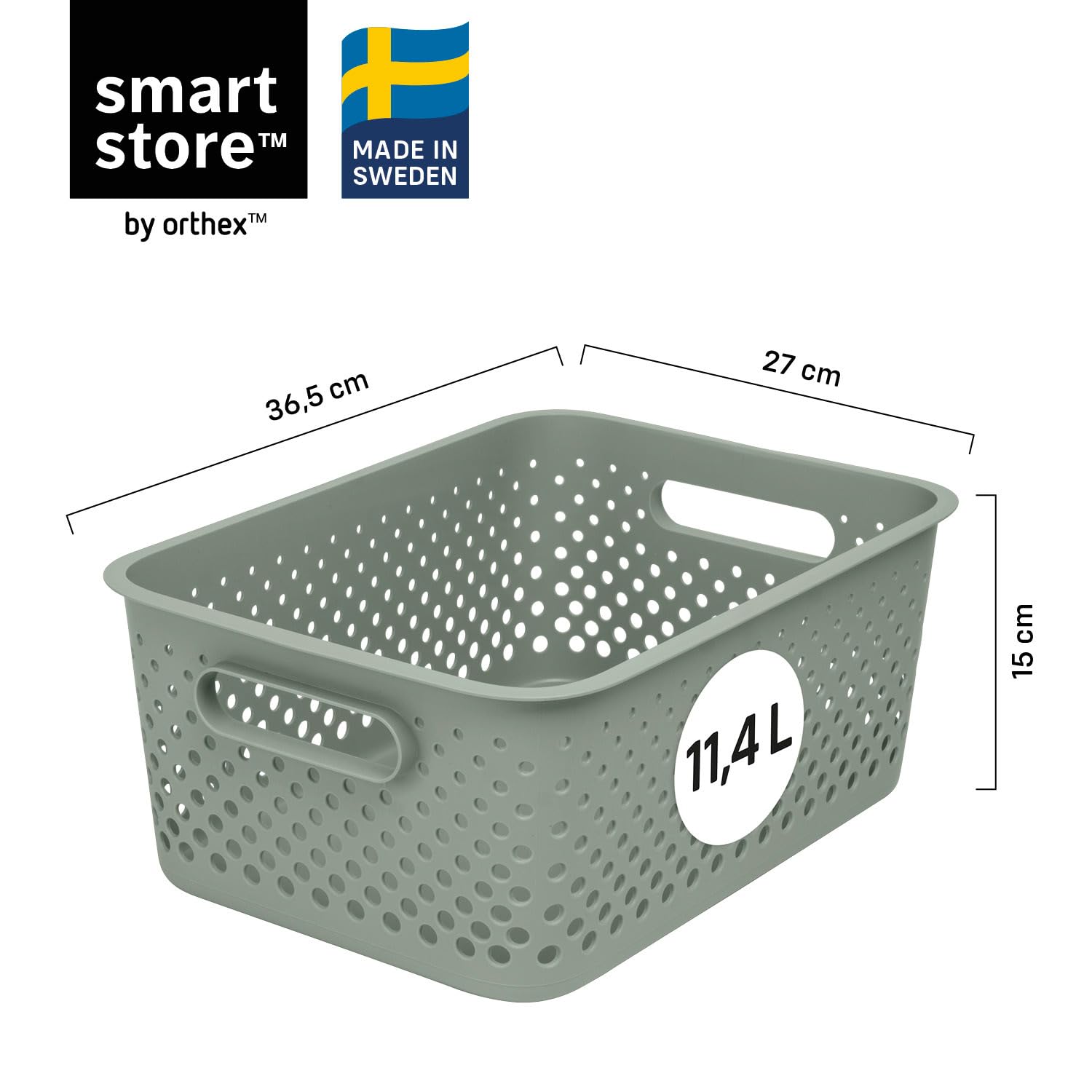 smartstore-essence-aufbewahrungskorb-11-4l-gr-n-6er-set-mit-griffen-36-5x27x15cm image 2