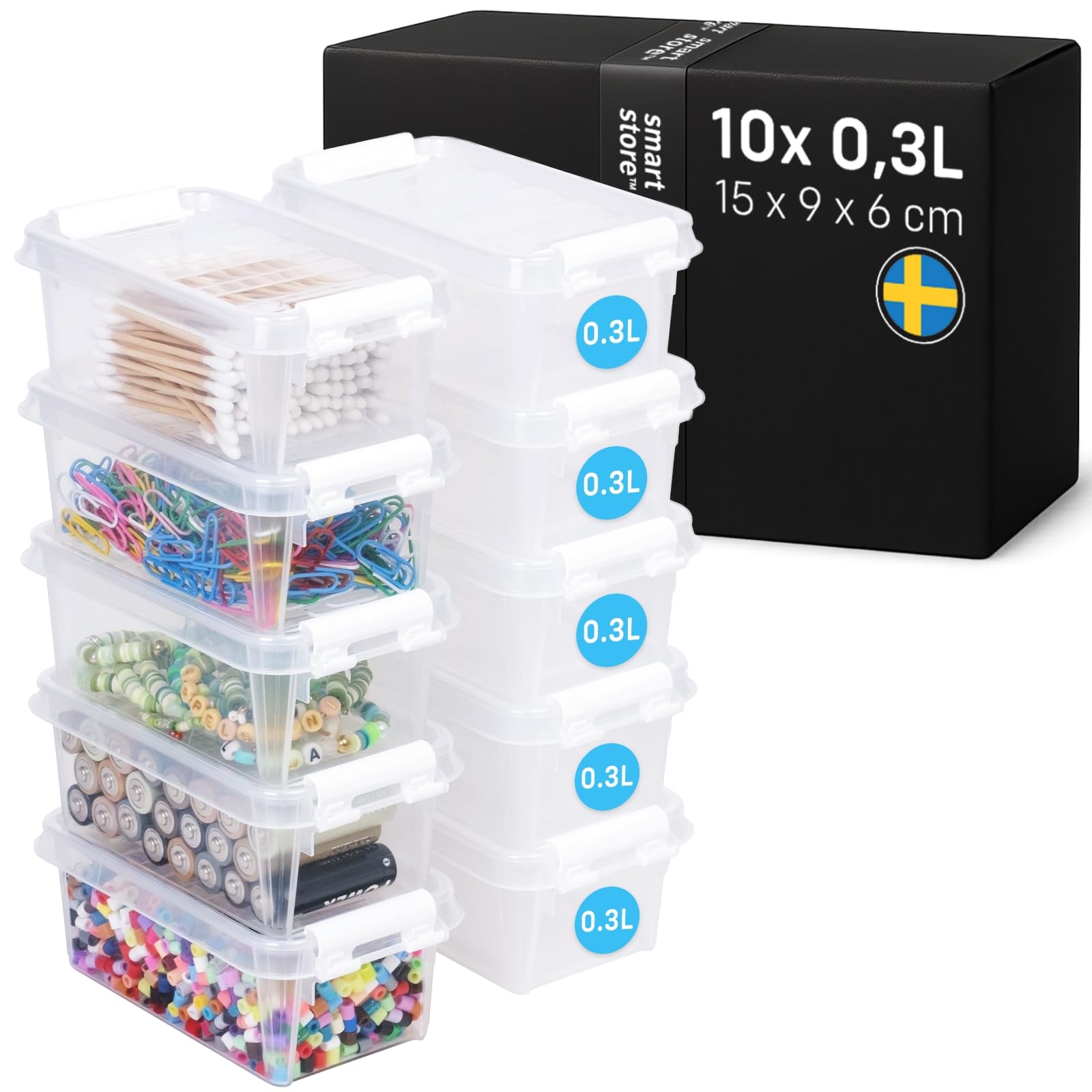 smartstore-classic-aufbewahrungsboxen-mit-deckel-0-3l-15x9x6cm-10er-set image 1