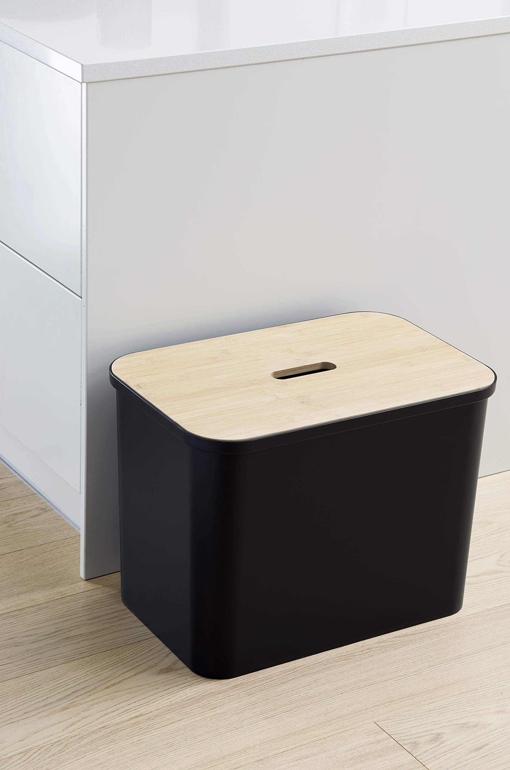 smartstore-collect-76l-recycling-m-lleimer-schwarz-mit-bambusdeckel image 2