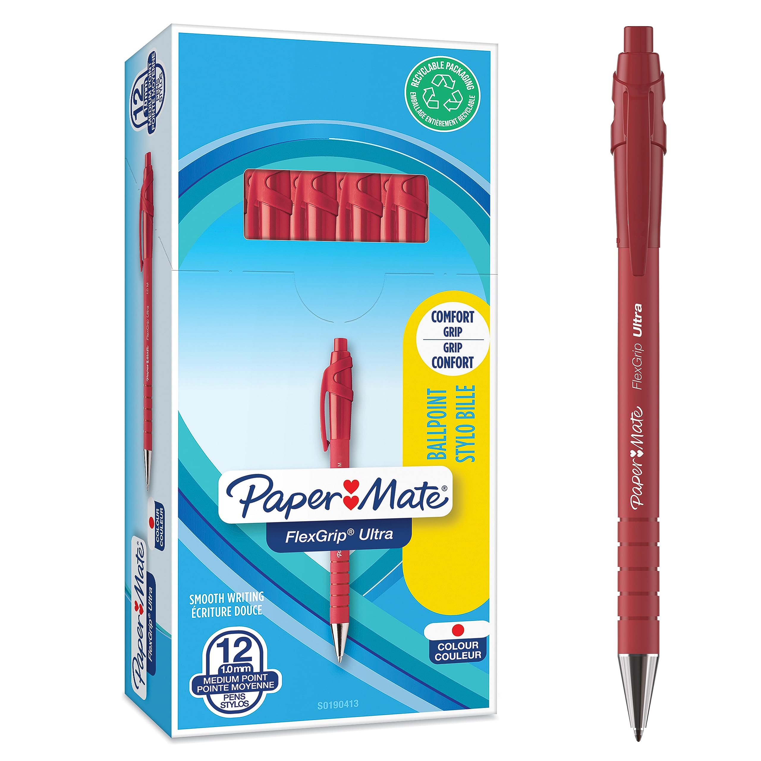 paper-mate-flexgrip-ultra-druckkugelschreiber-1-0-mm-rot-12er-box image 1