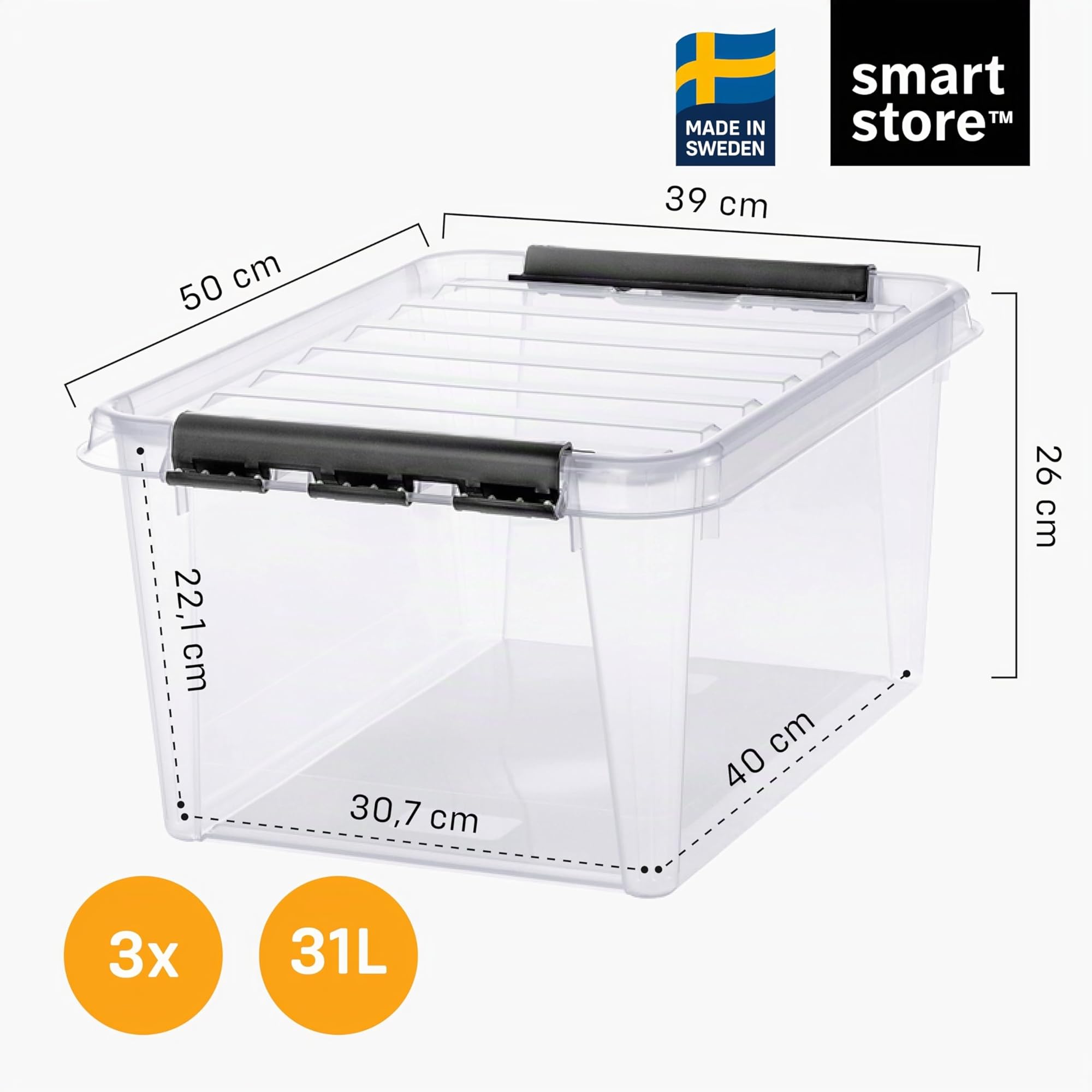 smartstore-classic-aufbewahrungsbox-mit-deckel-31l-50x39x26-cm-3er-set image 2