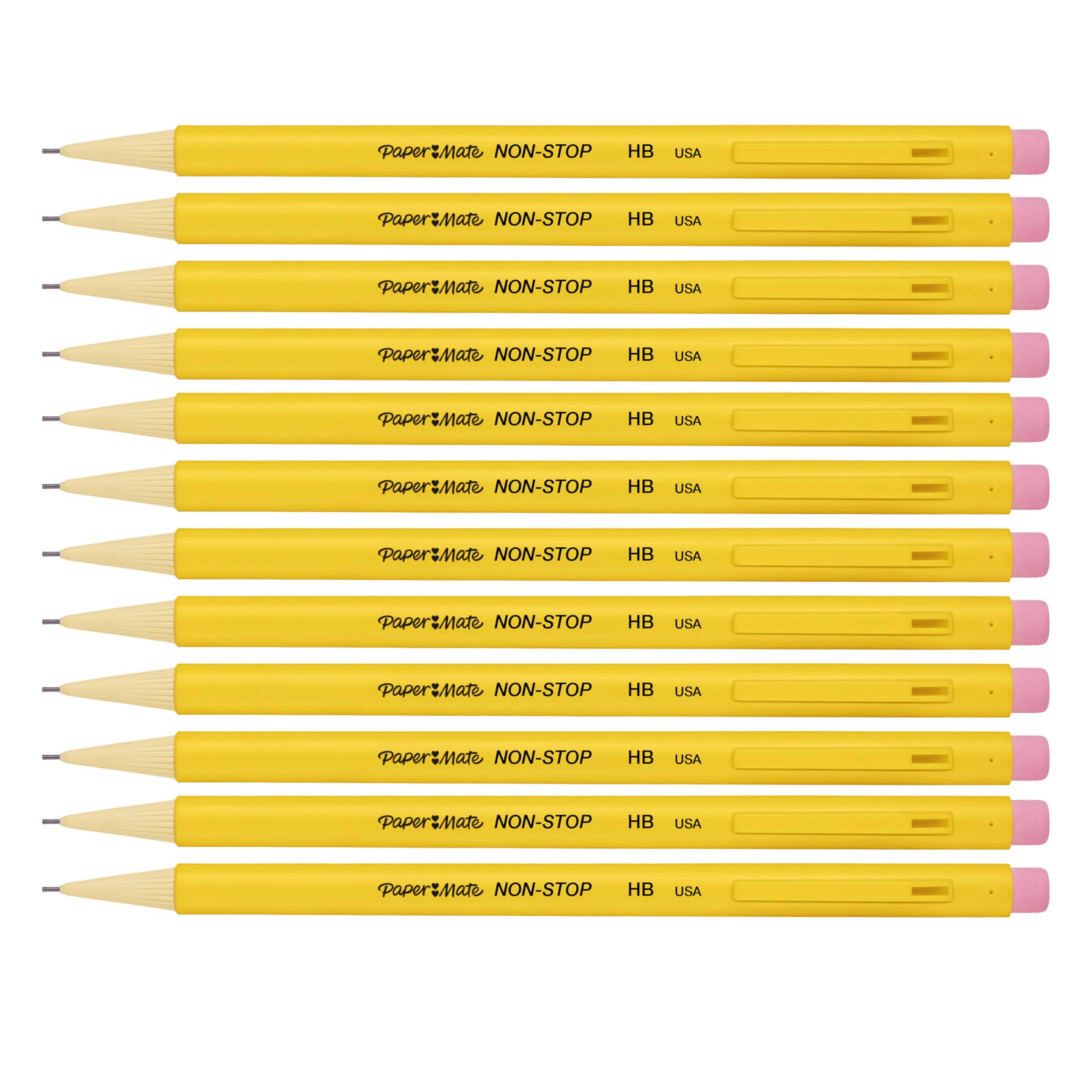 paper-mate-non-stop-druckbleistift-0-7-mm-hb-gelb-12-st-ck image 2