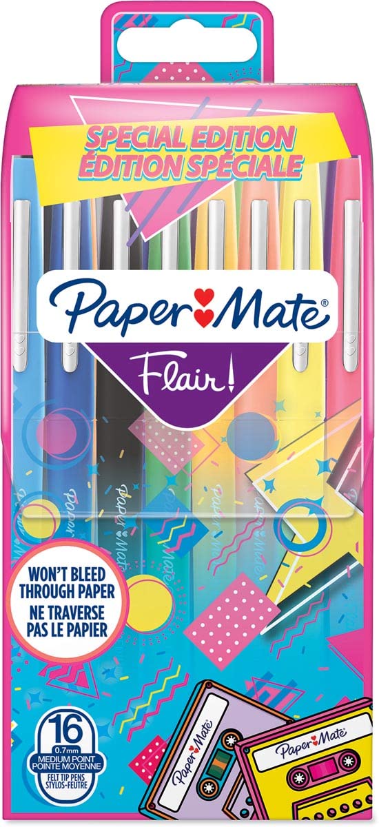 paper-mate-flair-filzstifte-0-7-mm-retrofarben-16-st-ck image 1
