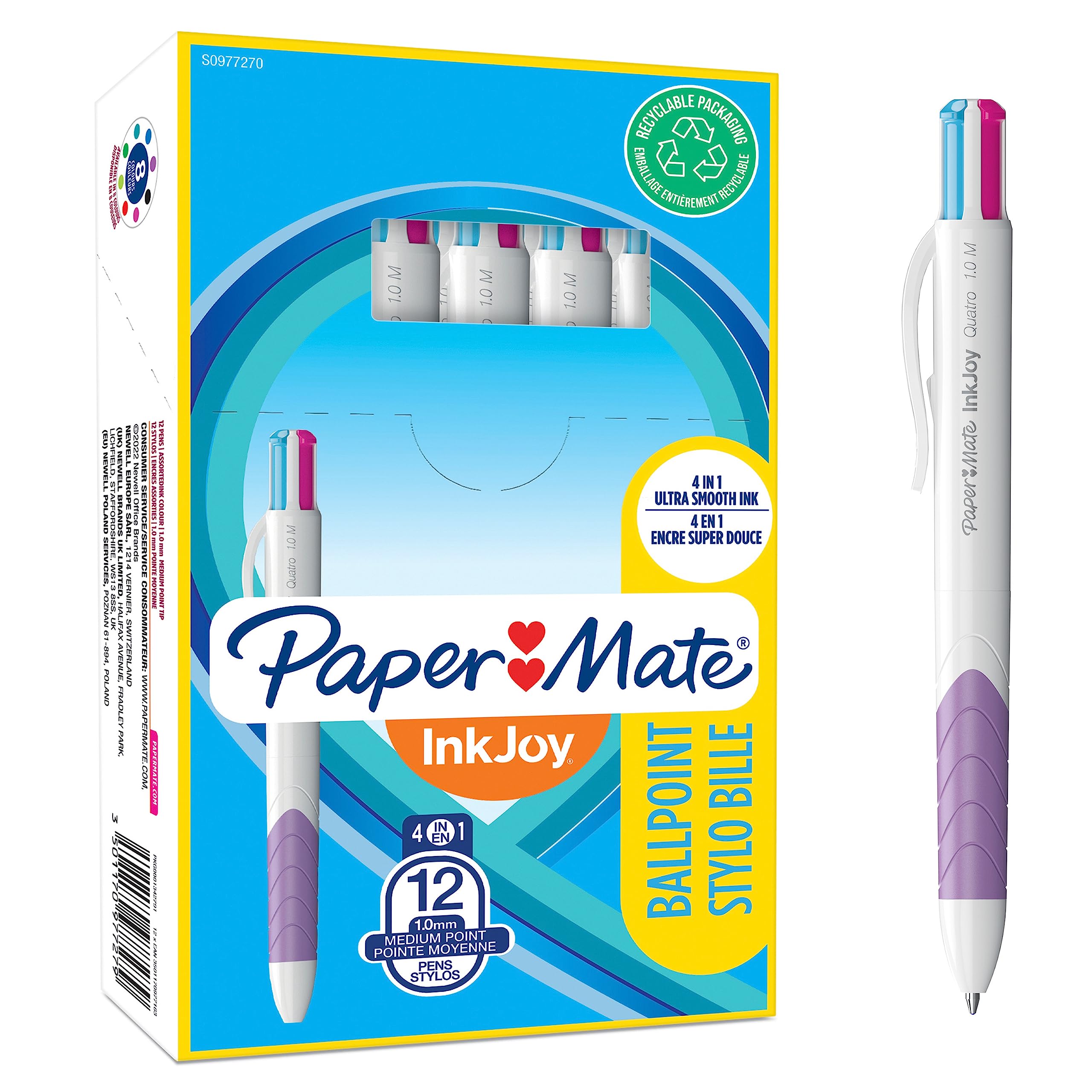 paper-mate-inkjoy-quatro-4-farben-kugelschreiber-1-0-mm-12-st-ck image 1