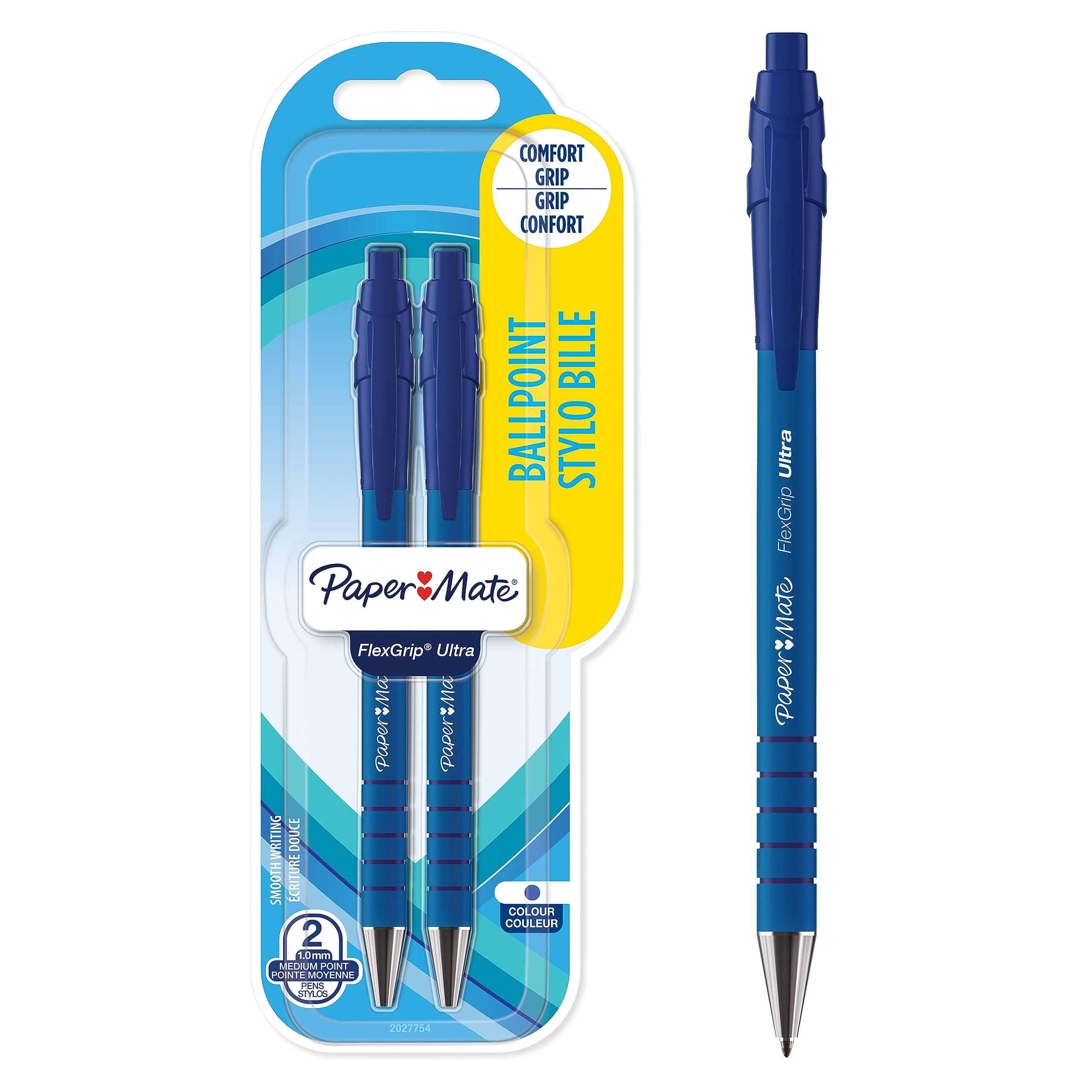 paper-mate-flexgrip-ultra-druckkugelschreiber-1-0-mm-blau-2er-pack image 1