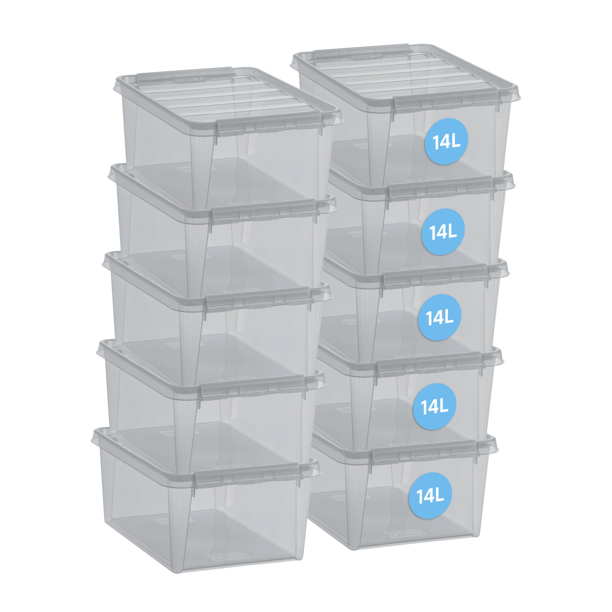 smartstore-colour-14-l-aufbewahrungsbox-mit-deckel-10-teilig-grau image 1