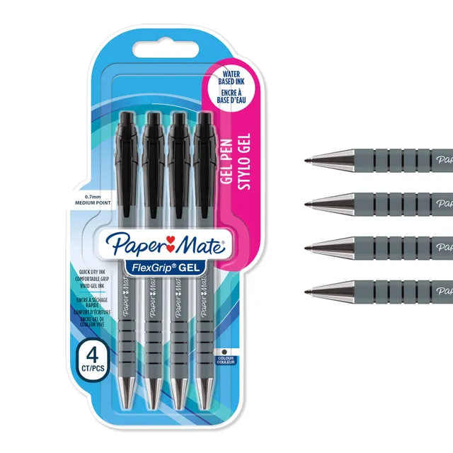 papermate-flexgrip-gelstifte-0-7-mm-schwarz-4-st-ck image 1