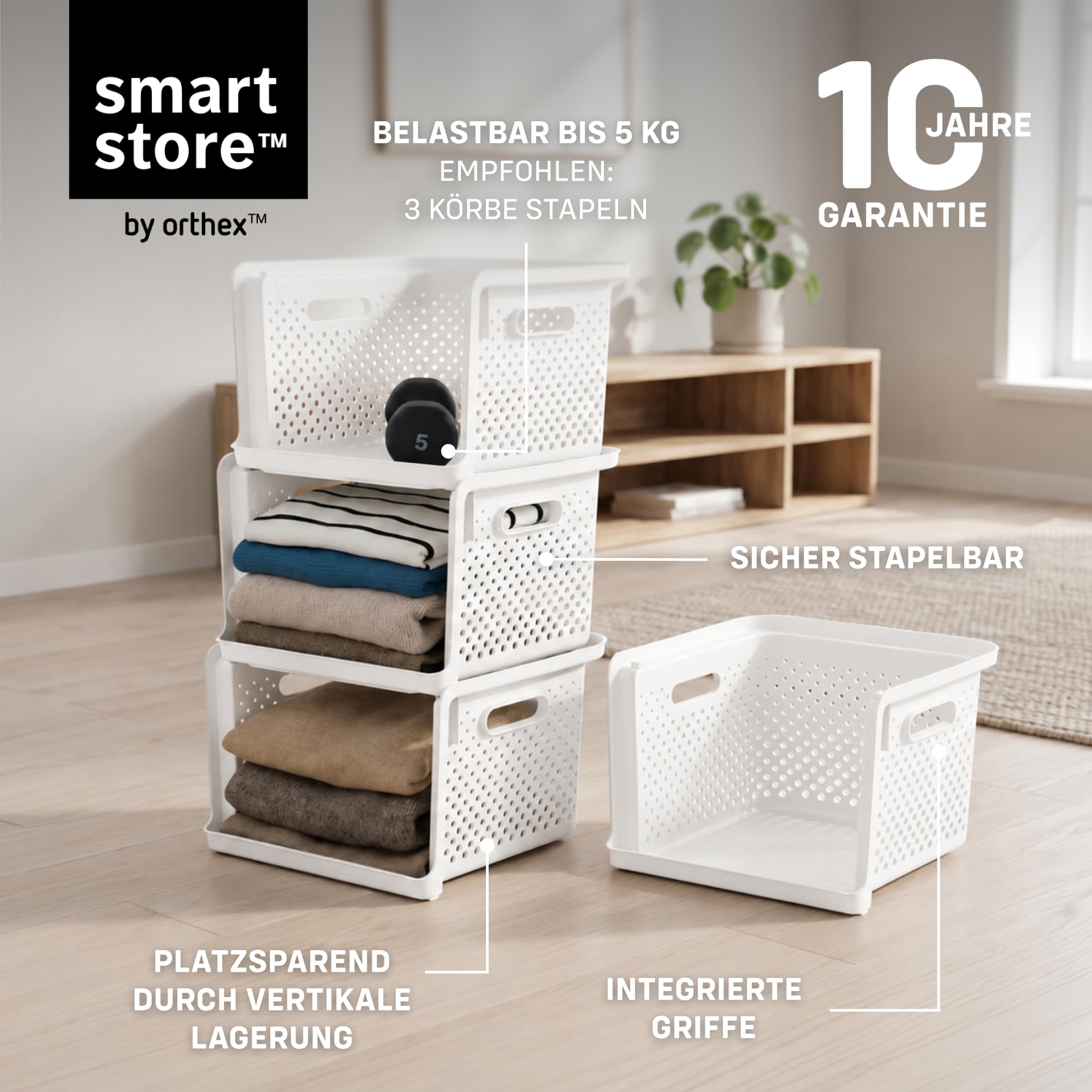 smartstore-essence-stack-kleiderschrank-organizer-18l-4er-set-off-white image 3