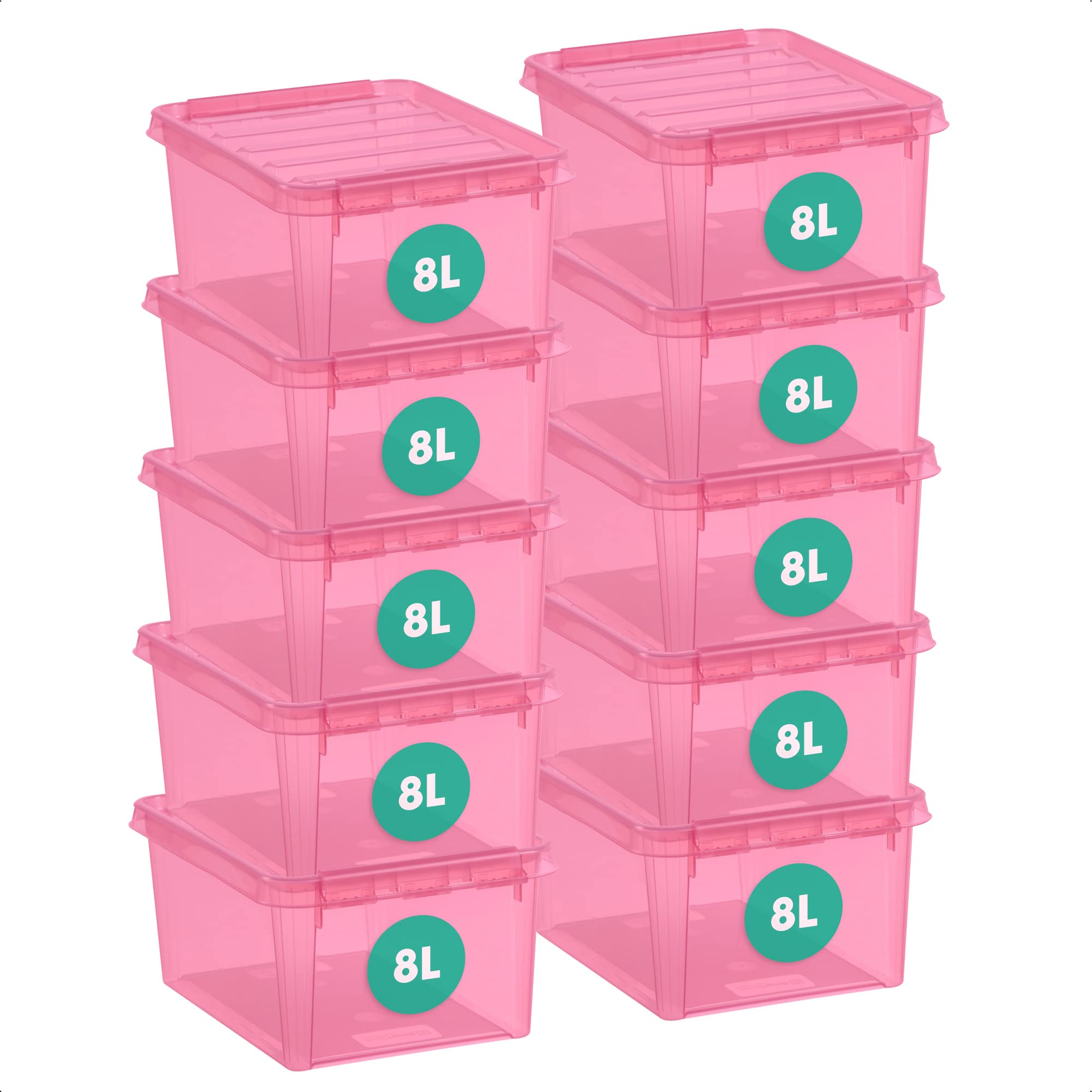 smartstore-colour-10-aufbewahrungsbox-10-teilig-rosa-34x25x16-cm image 1