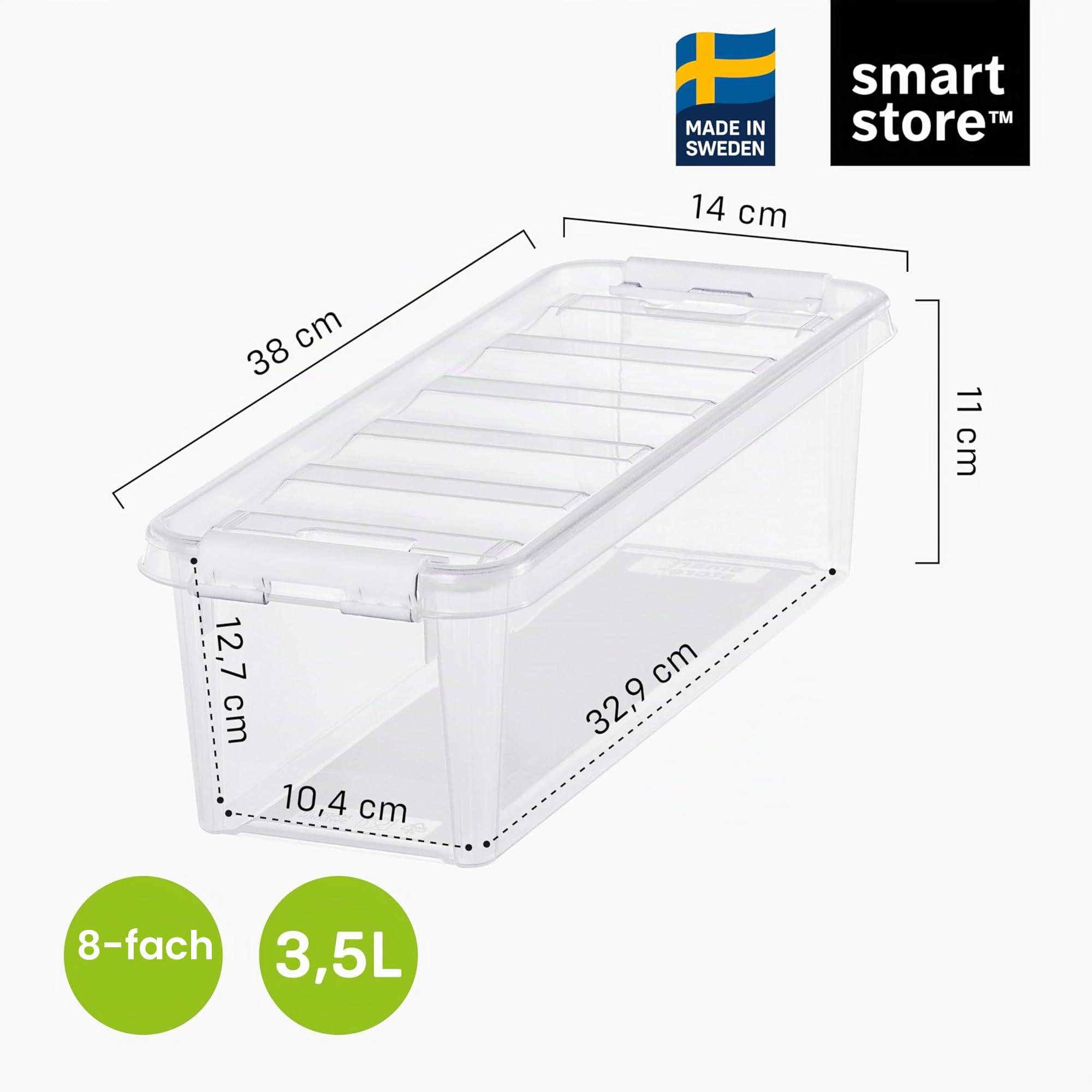 smartstore-classic-aufbewahrungsbox-mit-deckel-3-5-l-8er-set-38x14x11-cm image 2