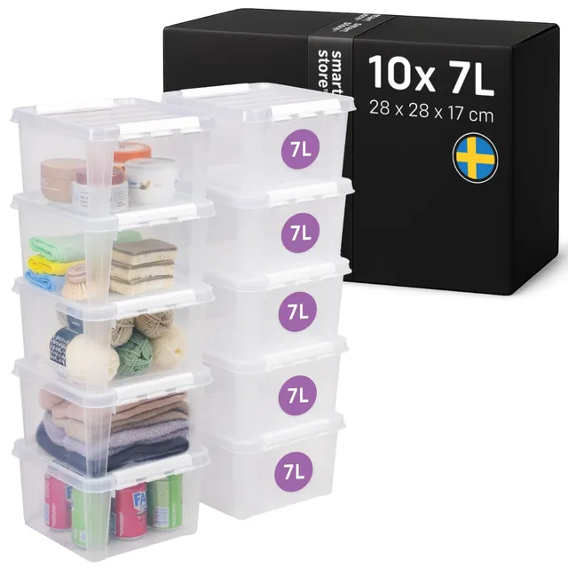 smartstore-classic-aufbewahrungsbox-mit-deckel-7l-10er-set-28x28x17-cm image 1