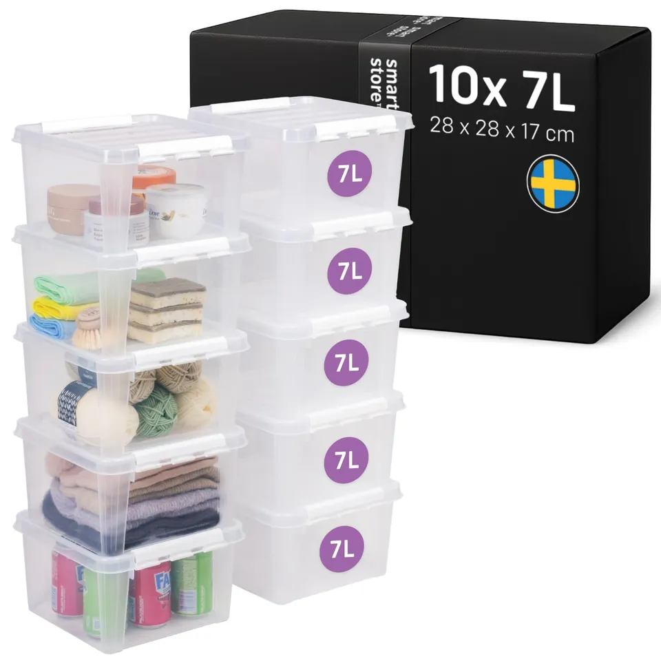 smartstore-classic-aufbewahrungsbox-mit-deckel-7l-10er-set-28x28x17-cm image 1