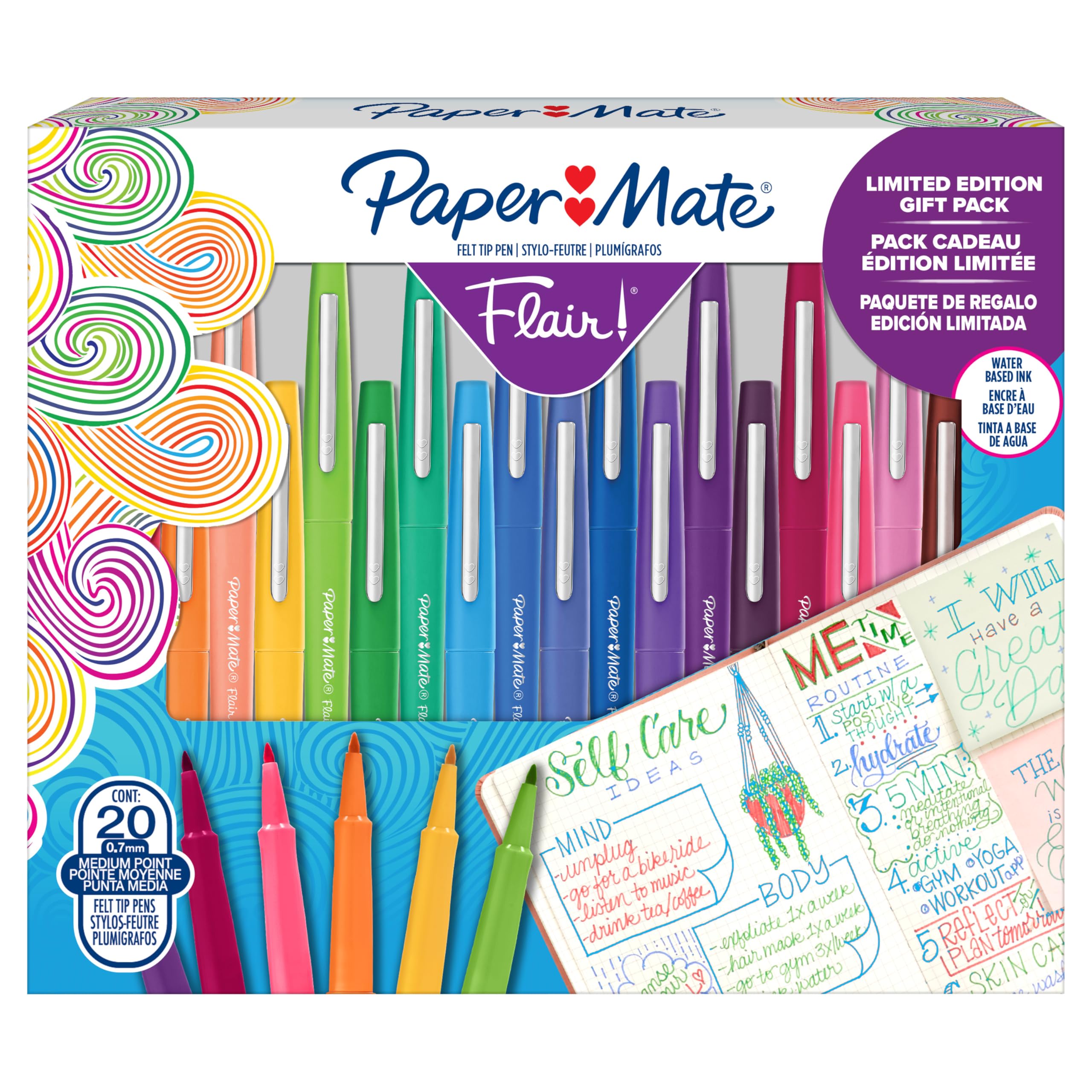 paper-mate-flair-filzstifte-0-7-mm-20-st-ck-geschenkset-verschiedene-farben image 1