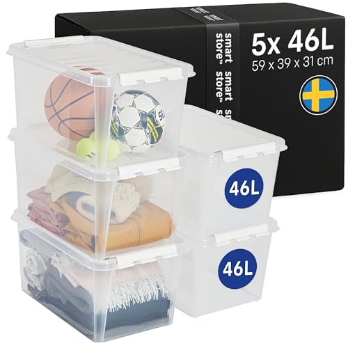 smartstore-classic-aufbewahrungsbox-46l-transparent-5er-set-mit-deckel image 8