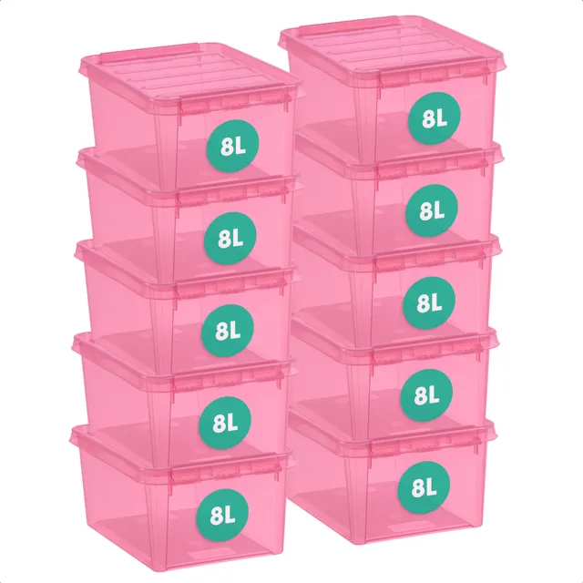 smartstore-colour-10-aufbewahrungsbox-10-teilig-rosa-34x25x16-cm image 1