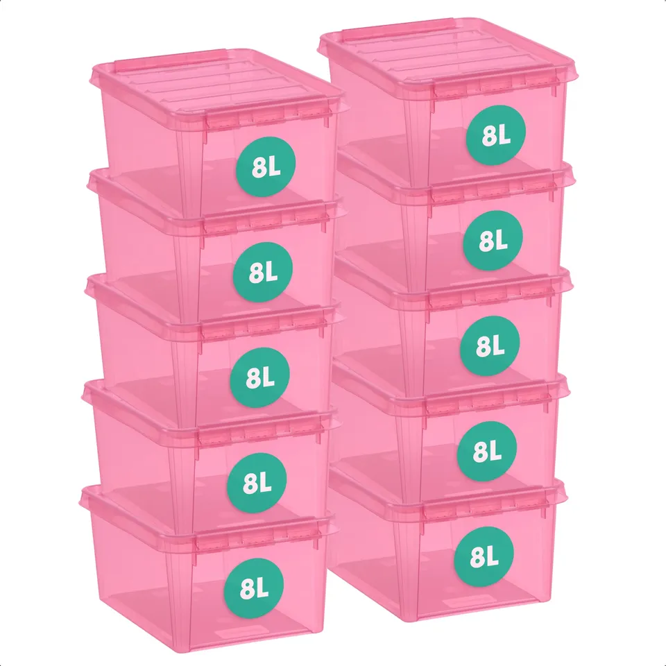 smartstore-colour-10-aufbewahrungsbox-10-teilig-rosa-34x25x16-cm image 1