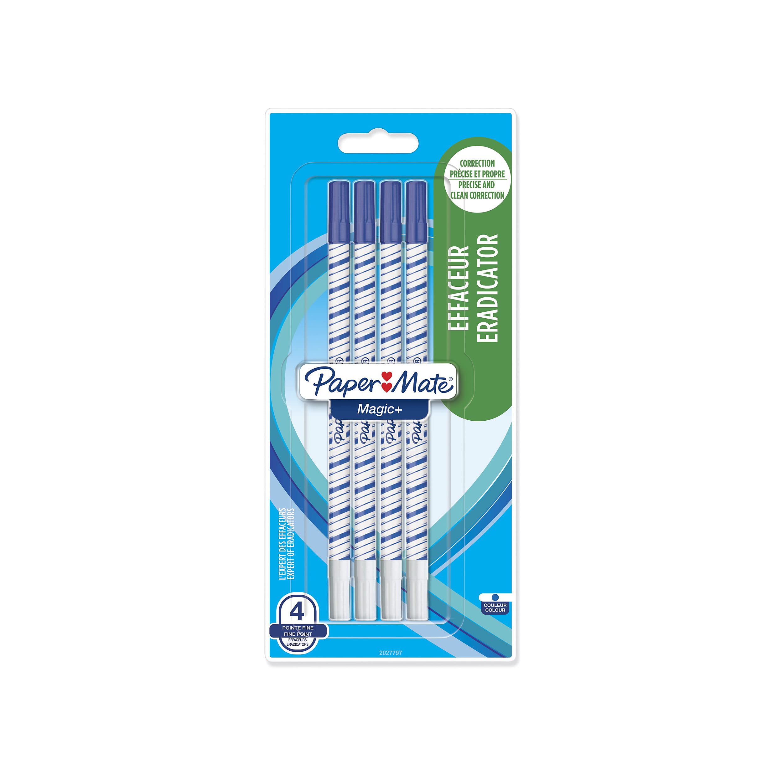 paper-mate-magic-tintenkiller-fein-blau-4er-pack image 1