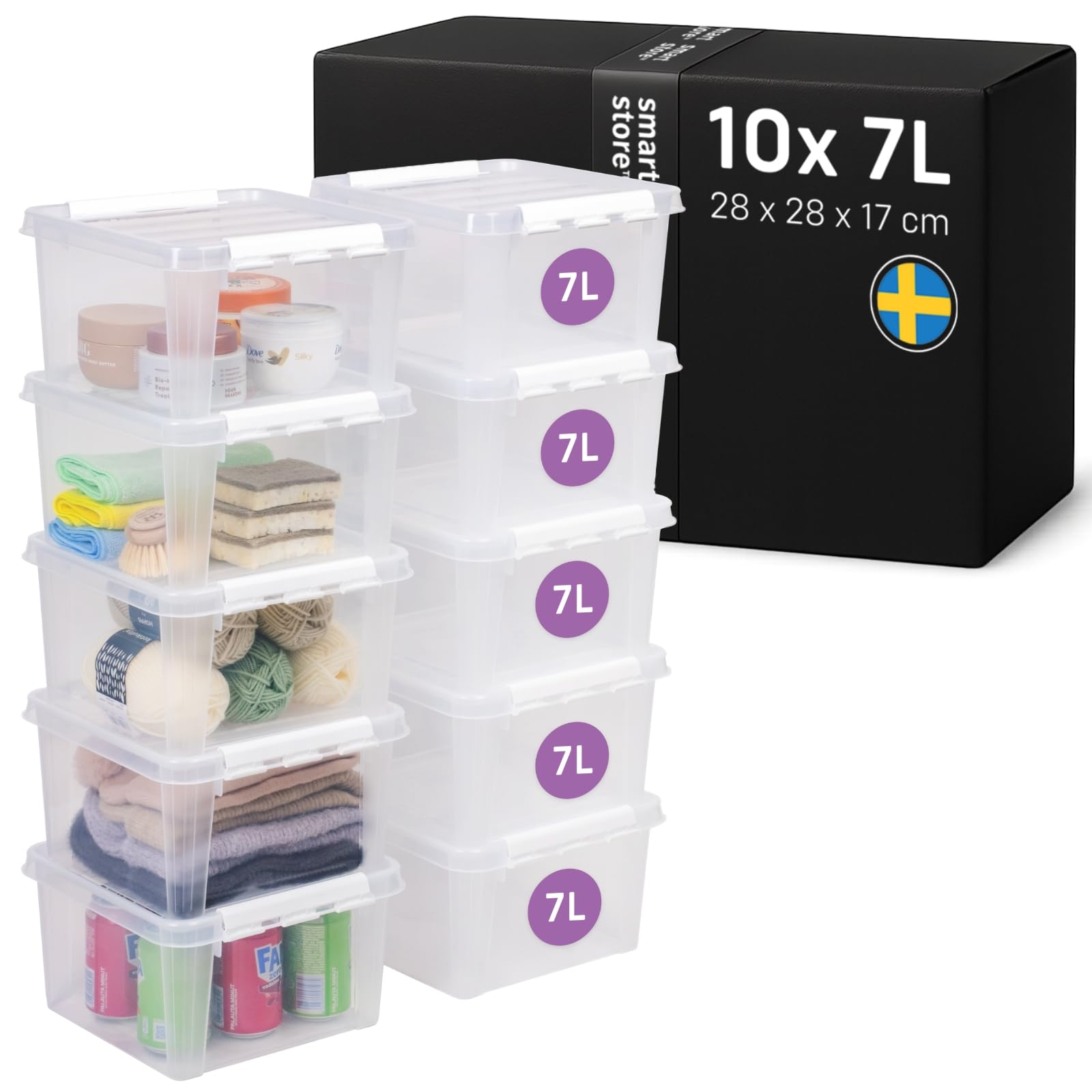 smartstore-classic-aufbewahrungsbox-mit-deckel-7l-10er-set-28x28x17-cm image 1