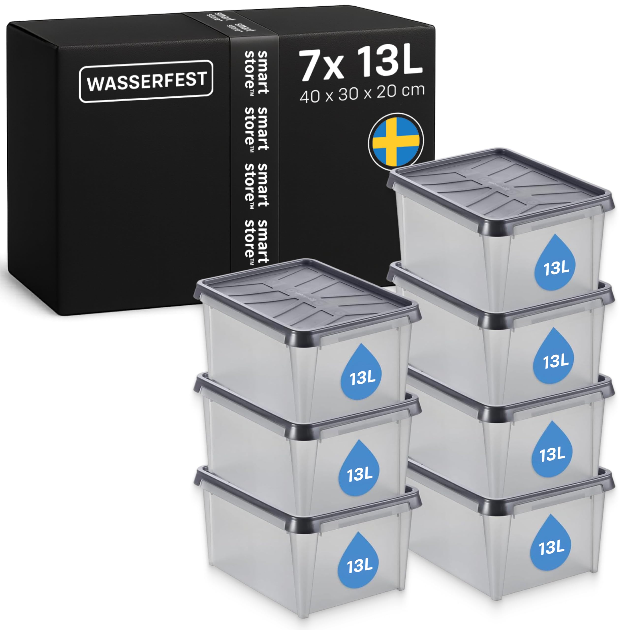 smartstore-pro-aufbewahrungsbox-mit-deckel-13l-7er-set-40x30x20cm-ip64 image 1