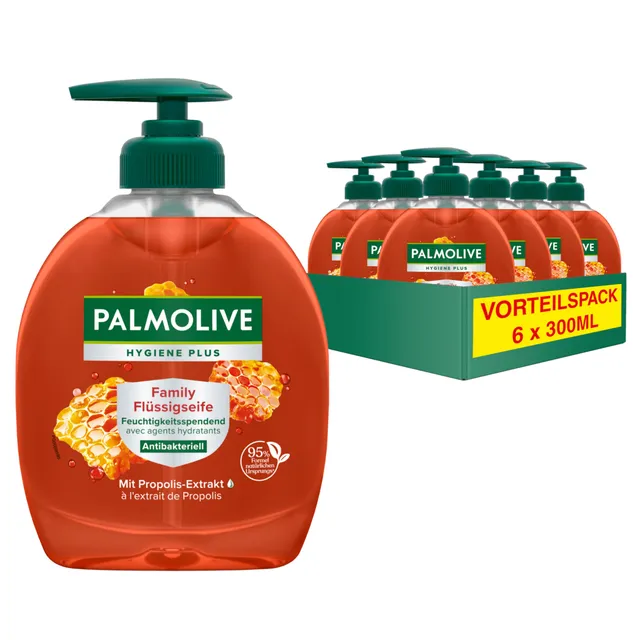 palmolive-hygiene-plus-family-fl-ssigseife-antibakteriell-6x-300-ml image 1