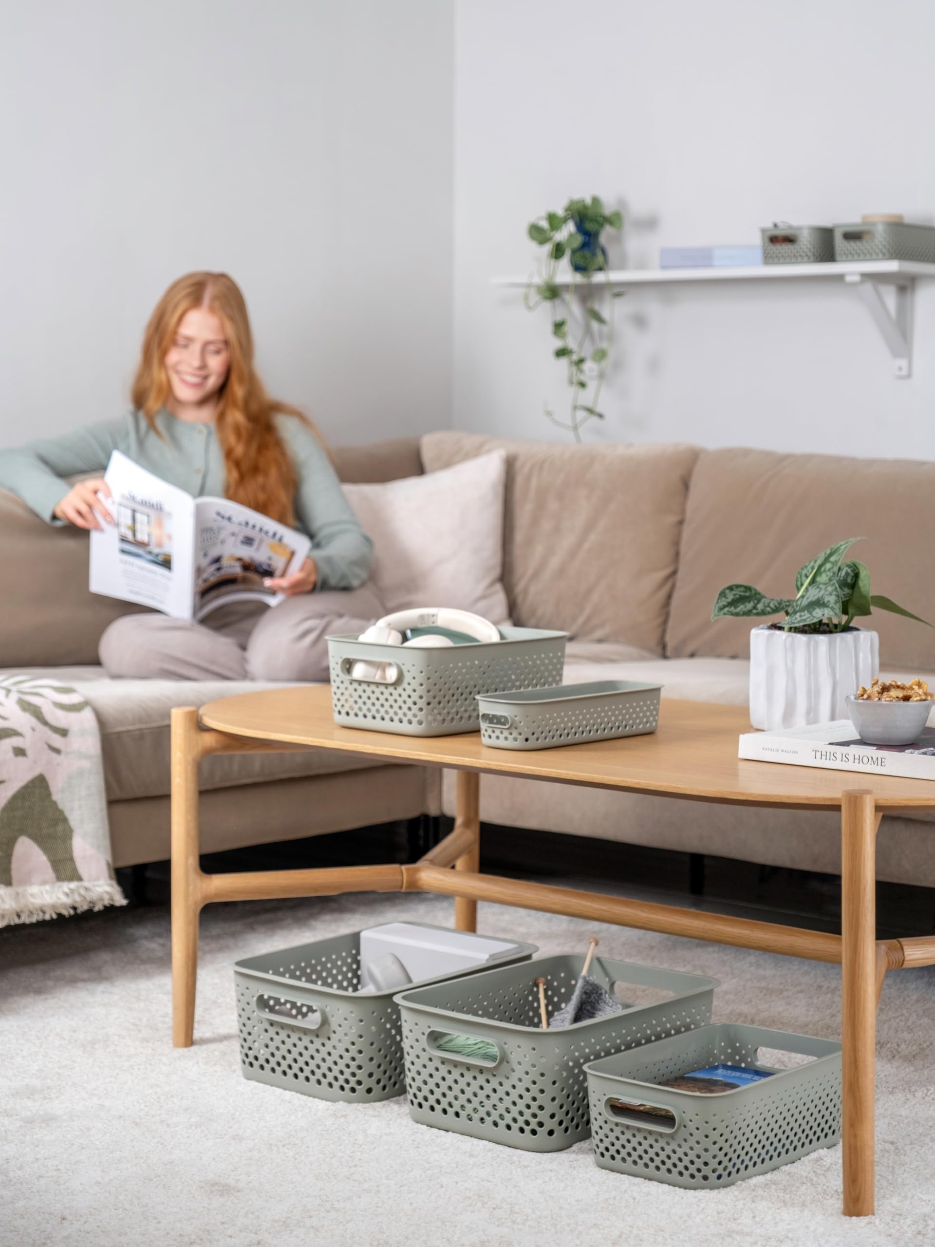 smartstore-essence-aufbewahrungskorb-11-4l-gr-n-6er-set-mit-griffen-36-5x27x15cm image 5