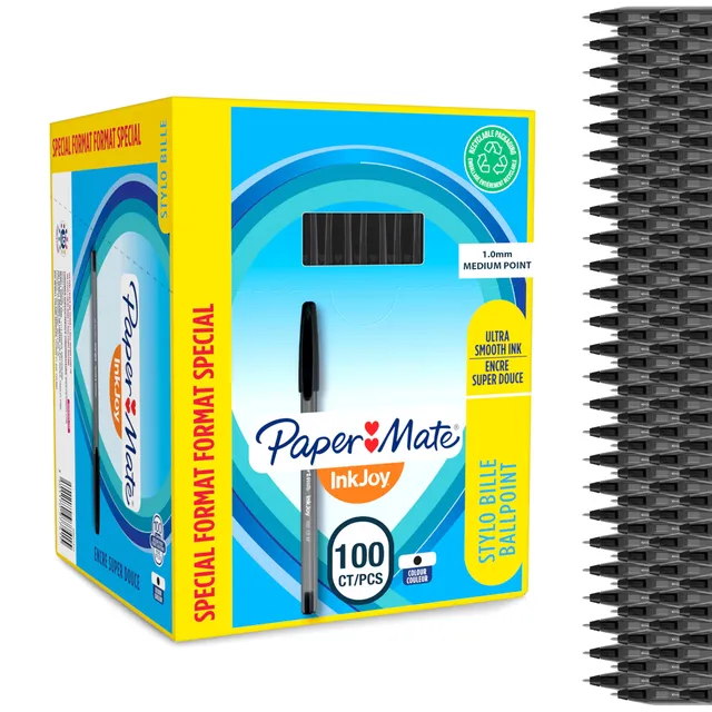 paper-mate-inkjoy-100st-kugelschreiber-schwarz-1-0-mm-100-st-ck image 1